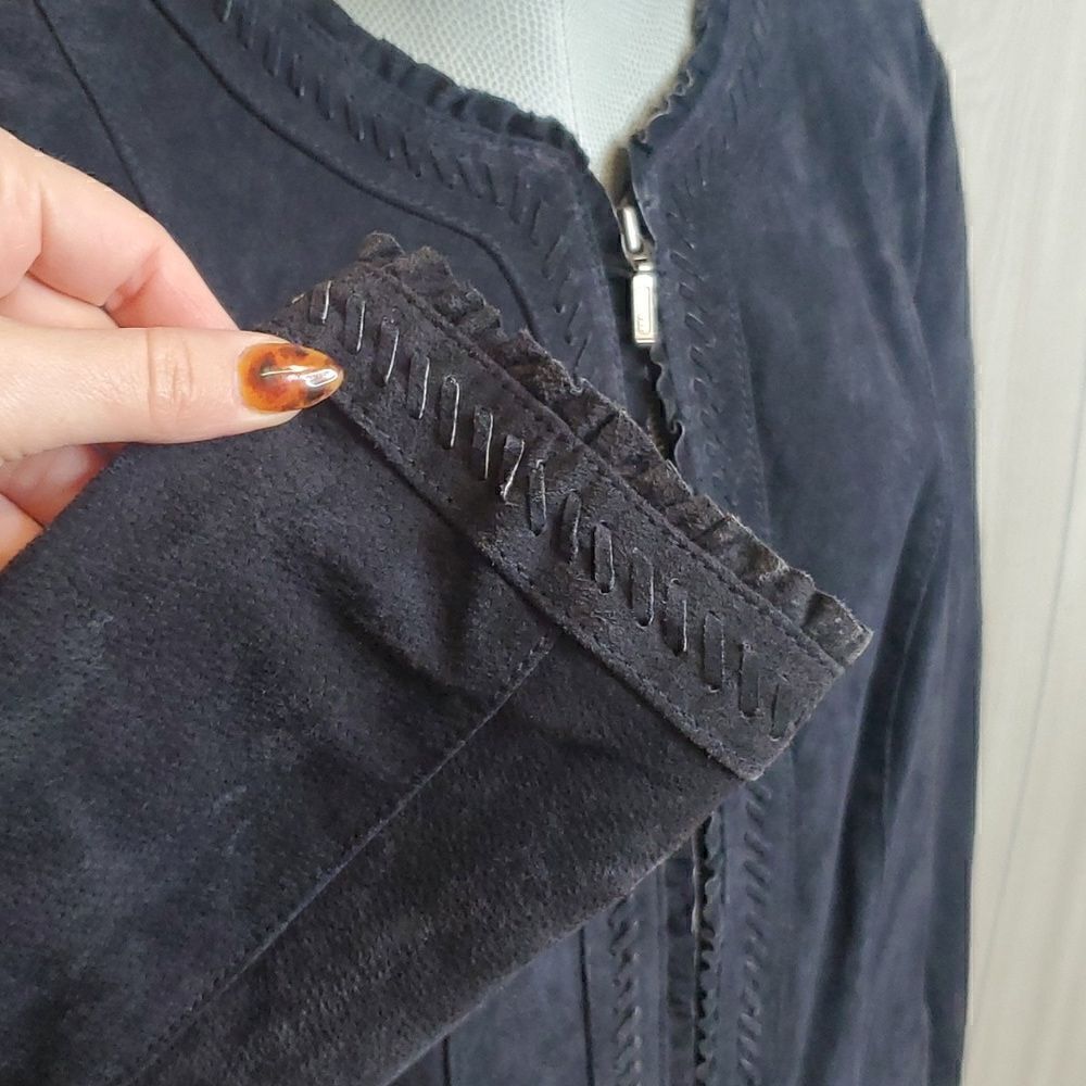 Kasper | Structured Suede Leather Jacket - Picture 6 of 9